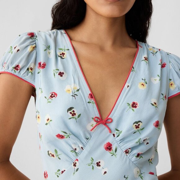 Gap x DOEN Floral Mini Dress - Size 8 - Picture 4 of 6